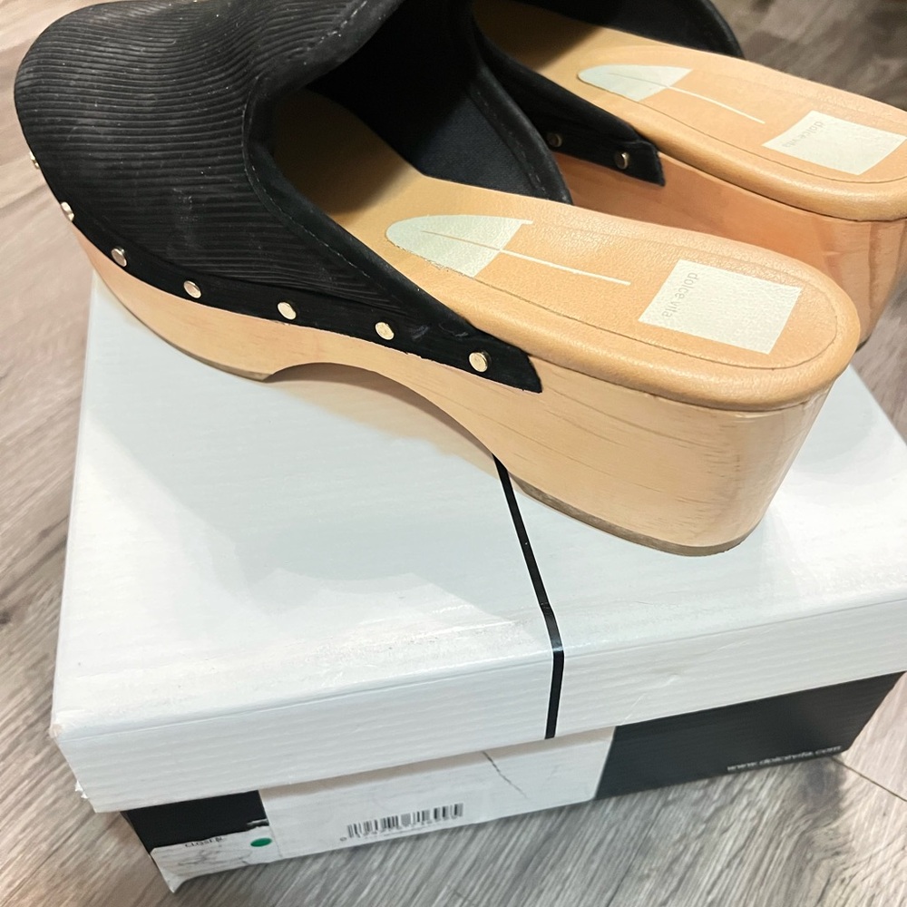 Women's Black Wooden Clogs-Dolce Vita